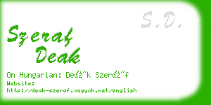 szeraf deak business card